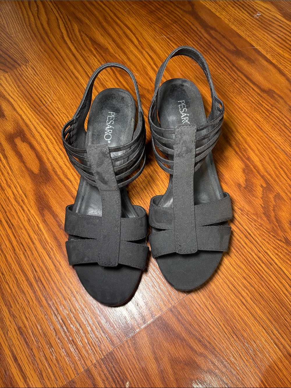 Pesaro Black Multi-Strap Women’s Slingback Sandals
